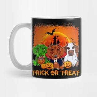 Halloween Dachshund trick or treat T Shirt Dachshund gift Mug